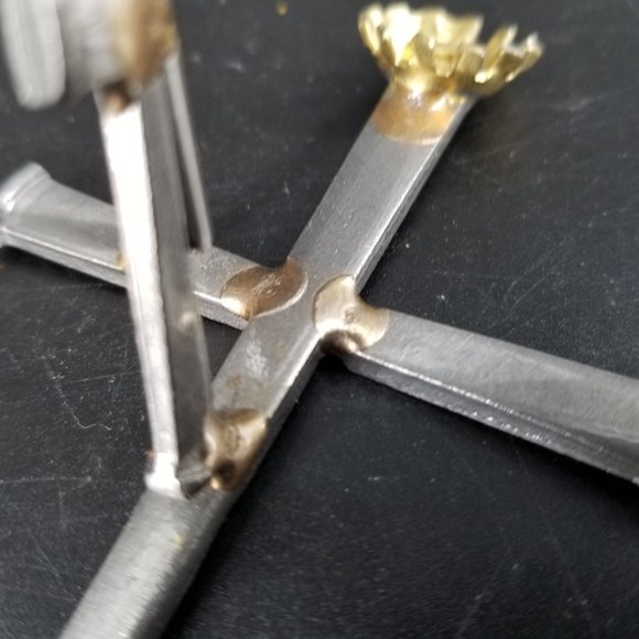 Handmade Metal Cross Gun Grave 2nd Amend Welded Decor Silver Gold Small 4.5" - Picture 5 of 9